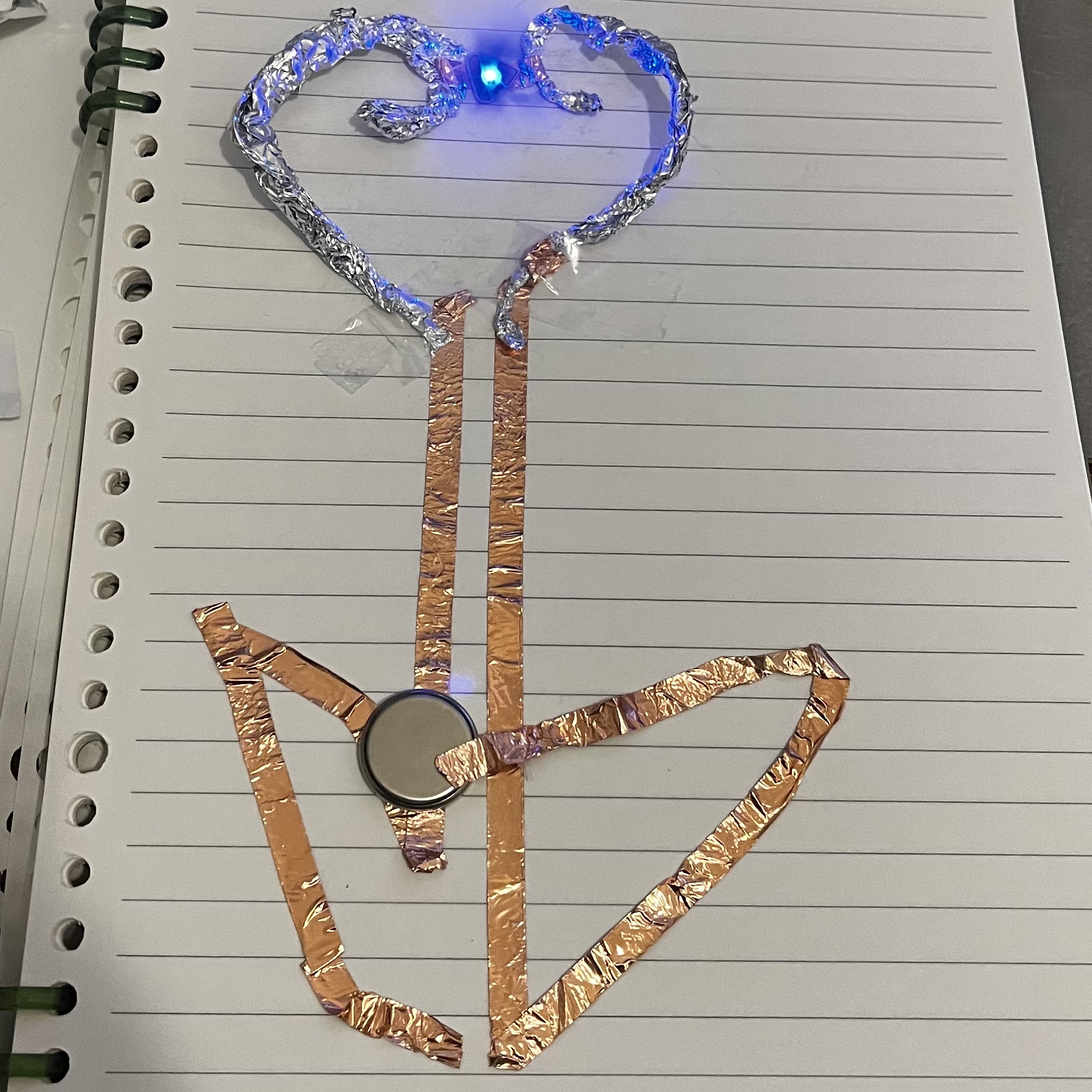 It works, the flower bud lit up