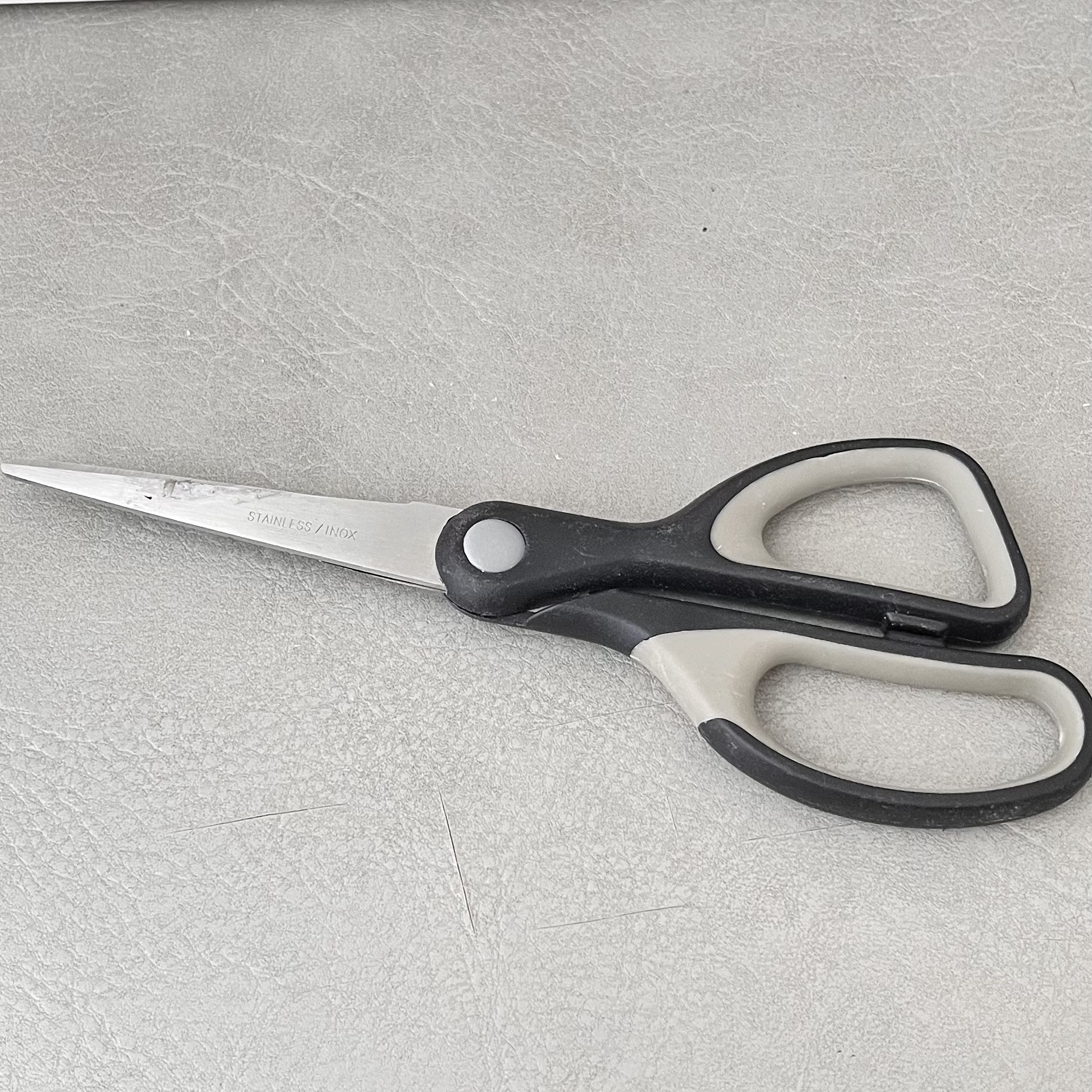 The sound of scissor.