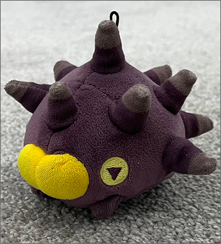 The 3/4 view of pincurchin plush