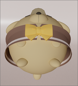 The bottom of the dog plush model