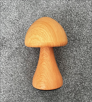 The front view photo of the mushroom lamp