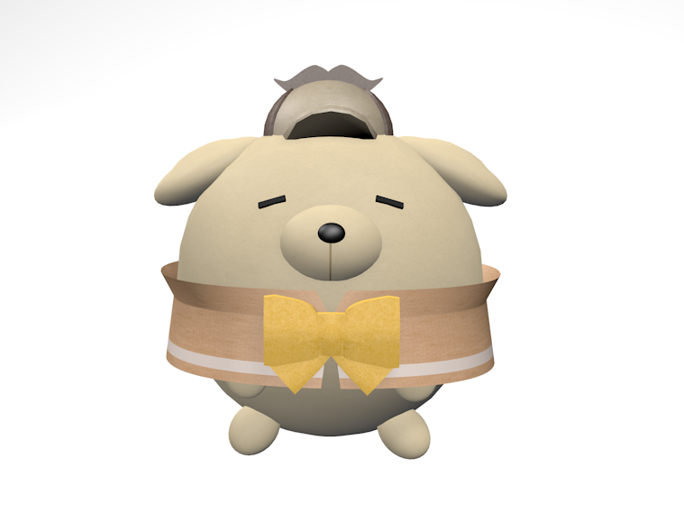 The digitally published 3D model of dog plush <div class='container'><iframe class='responsive-iframe' src='http://yanyiy.phoenix.sheridanc.on.ca/Modeling%20&%20Materials%20Module%201/Google_Model_Viewer_Code/bubba-model.html'></iframe></div>