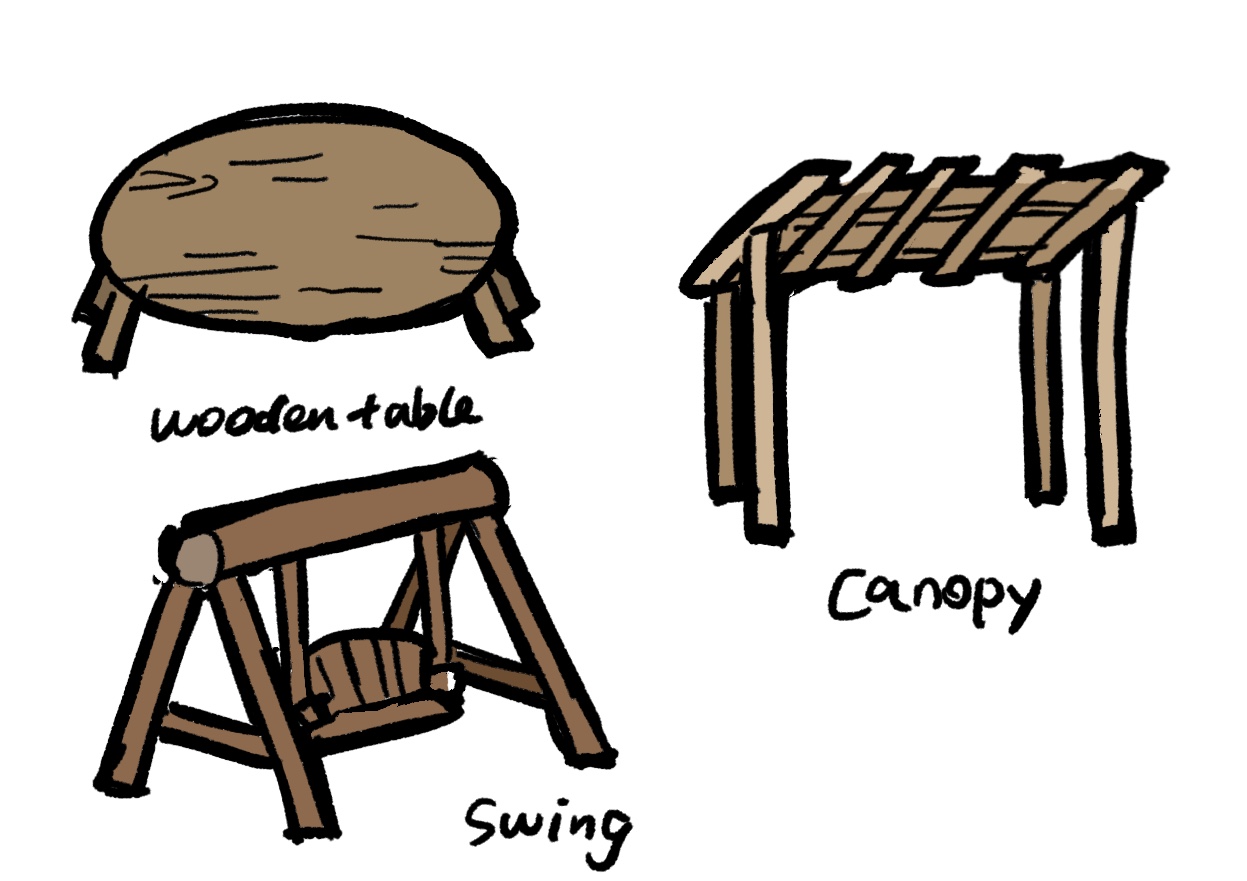 I decided to go furthur with the exterior space, these are 3 ideas based on it.